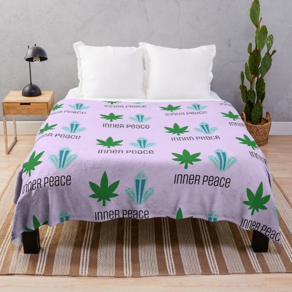Item preview, Inner Peace Funny Weed Leaf and Blue Energy Crystal 420/Weed/Cannabis/Pot/Marijuana Design For Hippies/Witches/Pagans designed and sold by SteamParliament.