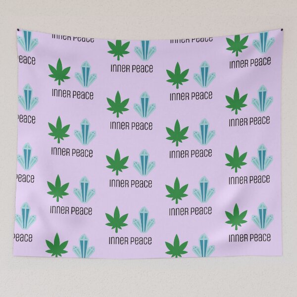 Item preview, Inner Peace Funny Weed Leaf and Blue Energy Crystal 420/Weed/Cannabis/Pot/Marijuana Design For Hippies/Witches/Pagans designed and sold by SteamParliament.