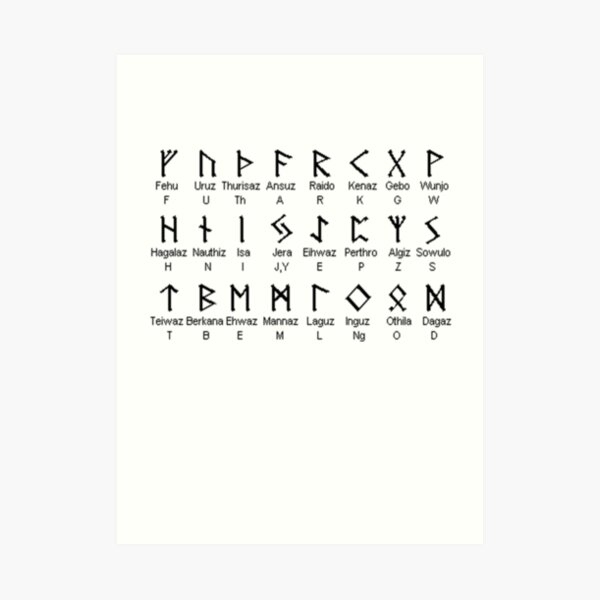 Elder FUTHARK Alphabet Art Print