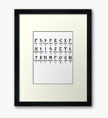 Elder FUTHARK Alphabet Framed Print