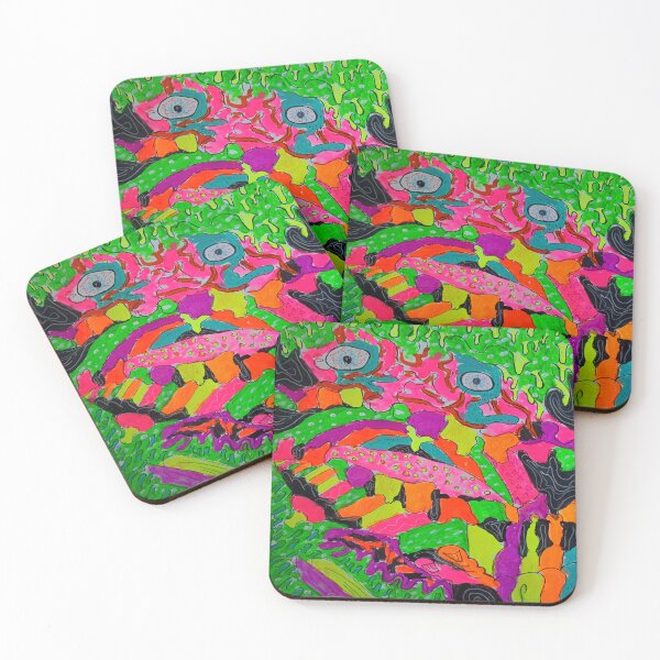 Item preview, Sketchbook 5-5 (Psychedelic Trippy Neon Fluorescent Lowbrow Gouache Art) designed and sold by Discordant Dreams Art.