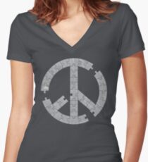 Puzzle Peace Women's Fitted V-Neck T-Shirt