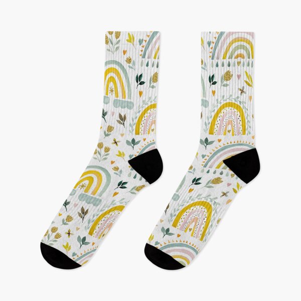 Item preview, Spring Rainbows - Yellow, Green & Metallic Gold designed and sold by Rachel Dash-Williams Creative.