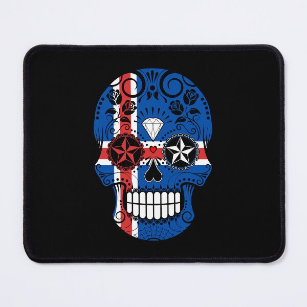 Item preview, Sugar Skull with Roses and Flag of Iceland designed and sold by JeffBartels.