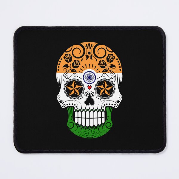 Item preview, Sugar Skull with Roses and Flag of India designed and sold by JeffBartels.