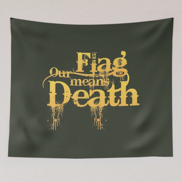 Aperçu de l'œuvre Retro Notre drapeau signifie la mort Texte jaune OFMD créée et vendue par 9fashion.