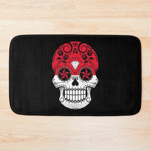 Item preview, Sugar Skull with Roses and Flag of Indonesia designed and sold by JeffBartels.