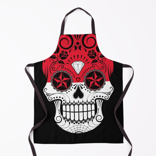 Item preview, Sugar Skull with Roses and Flag of Indonesia designed and sold by JeffBartels.