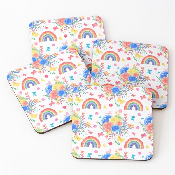 Item preview, Rainbow, seamless pattern, summer, rainbow flowers. designed and sold by AnaGuziiArt.