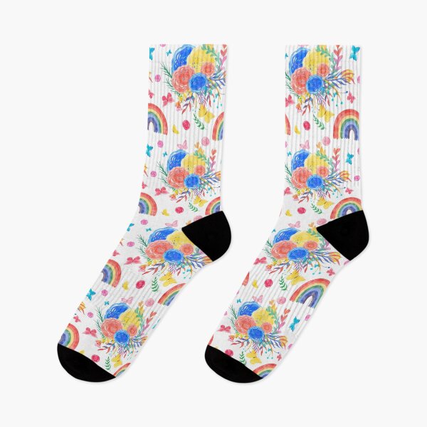 Item preview, Rainbow, seamless pattern, summer, rainbow flowers. designed and sold by AnaGuziiArt.