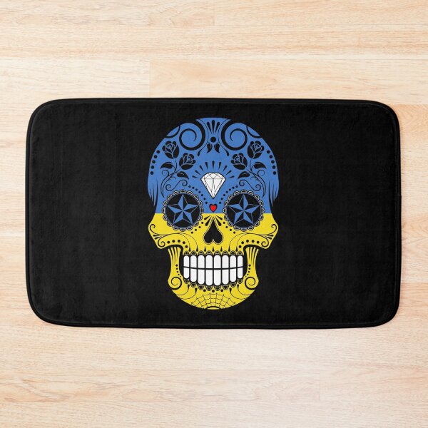 Artikelvorschau, Sugar Skull mit Rosen und Flagge der Ukraine entworfen und verkauft von JeffBartels.