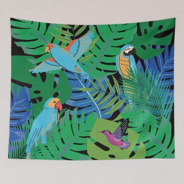 Item preview, Parrots Tropical Jungle, Rainforest Paradise designed and sold by Itaya Art.