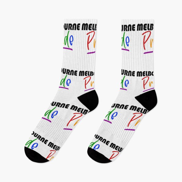 Item preview, Melbourne Pride in pride colors and black font designed and sold by NerdnGeekshop.