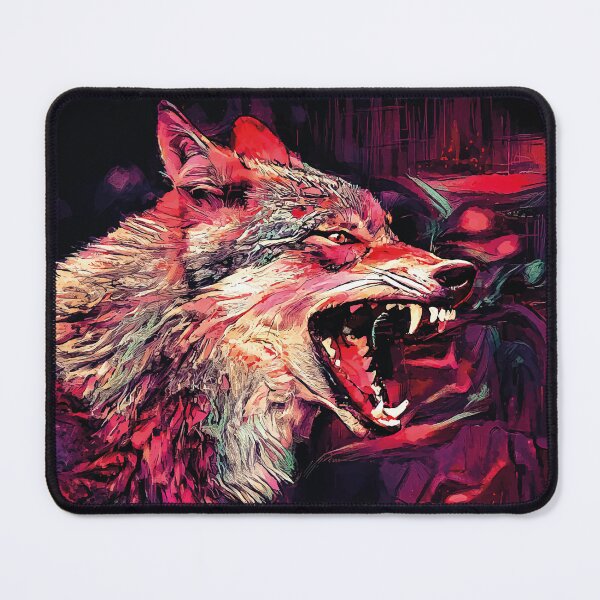 Item preview, Wolf Howling and Growling Colorful Wildlife Digital Illustration designed and sold by Abstract-Artist.