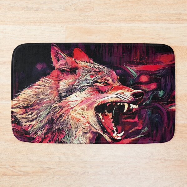 Item preview, Wolf Howling and Growling Colorful Wildlife Digital Illustration designed and sold by Abstract-Artist.