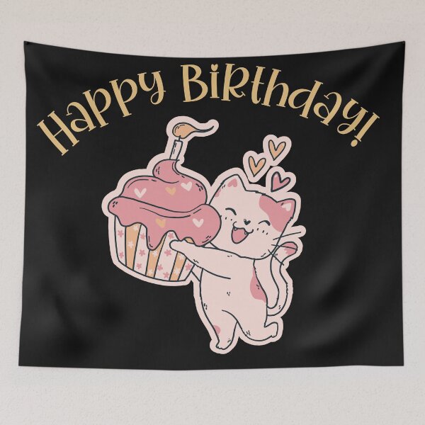 Item preview, Happy Birthday Cat  designed and sold by HappyLifeCreate.