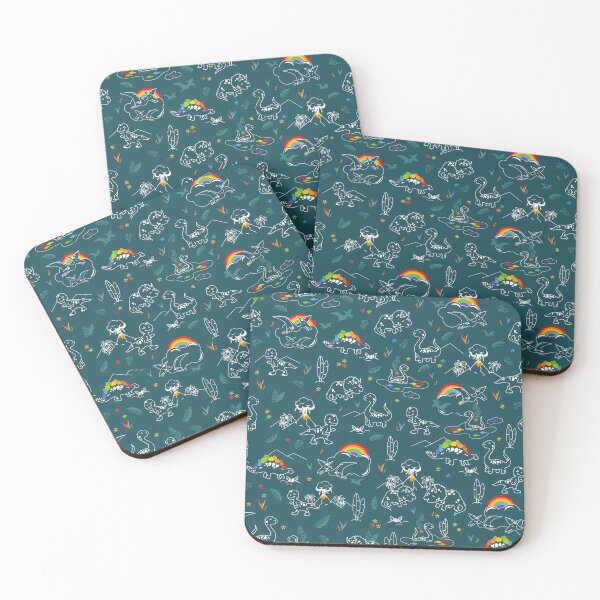 Item preview, Cute dinosaurs and rainbows pattern designed and sold by Melissa Plugge-Dekker.