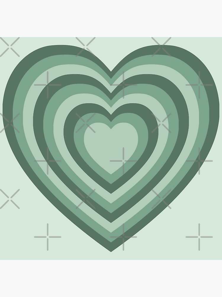 "Sage Green Aesthetic Heart" Poster for Sale by ind3finite Redbubble