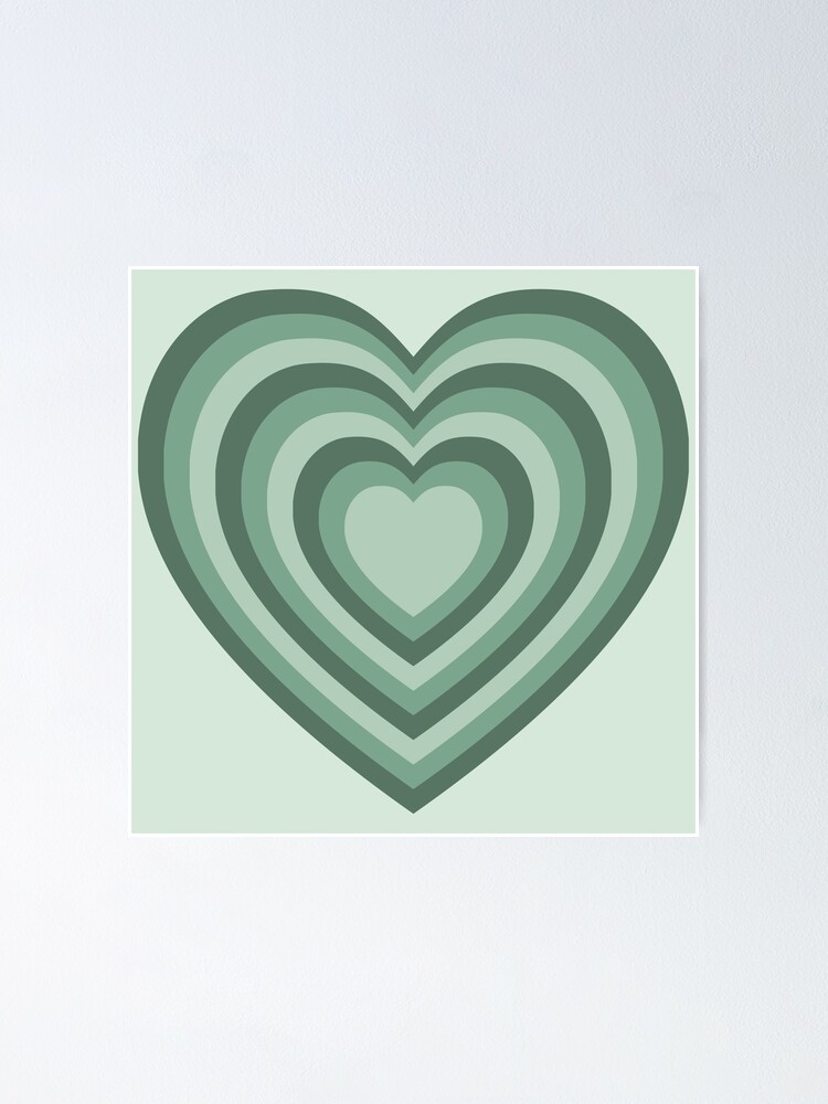 "Sage Green Aesthetic Heart" Poster for Sale by ind3finite Redbubble