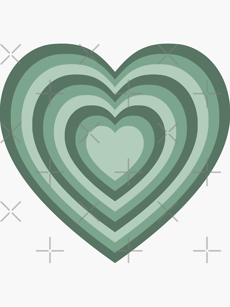 Multi Colored Hand-drawn Heart Stickers Red, Brown, Sage Green, Purple  Heart 