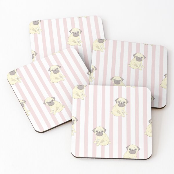 Item preview, Pugs on Pink Stripes designed and sold by pugmom4.
