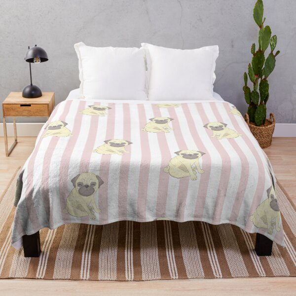 Item preview, Pugs on Pink Stripes designed and sold by pugmom4.