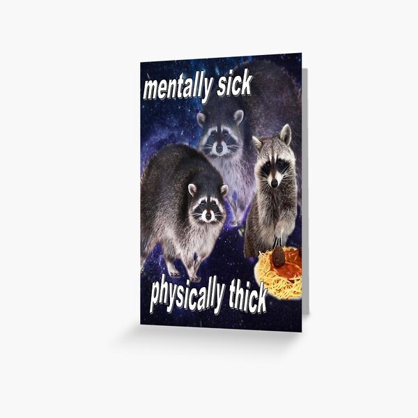 Physically Pained, Mentally Drained Raccoon Meme Sticker for Sale by  JinglesArt