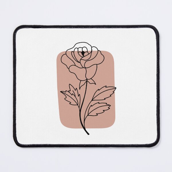 Aperçu de l'œuvre Contemporain Moderne Botanique Fleur Rose Dessin Au Trait Minimal - Ton Terre - Nuances Neutres Chaudes De La Nature Tan Noir créée et vendue par MLA-Artwork.