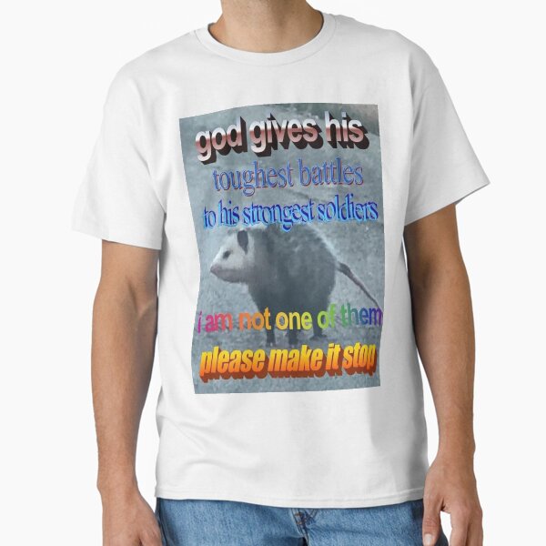 Item preview, GOD GIVES TOUGHEST BATTLES TO HIS STRONGEST SOLDIERS - funny raccoon quote designed and sold by DuBistMeineFluc.