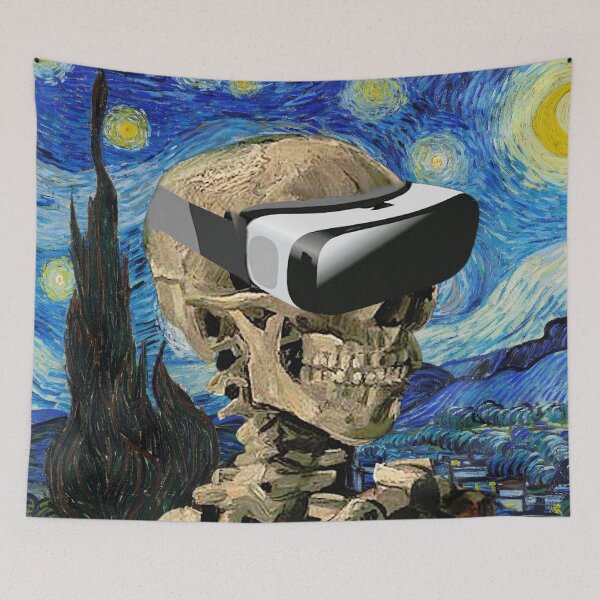 Item preview, Vincent Van Gogh Skull & Starry Night and VR Headset (no cigarette) designed and sold by harborhouse55.