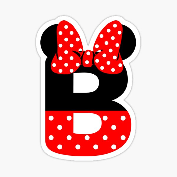 "Minnie Monogram - B" Sticker By Owlies-Barn | Redbubble