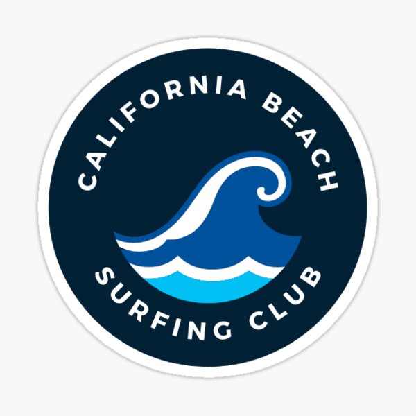 Item preview, Surfing Club Label Circle Sticker designed and sold by BlackComicBook.