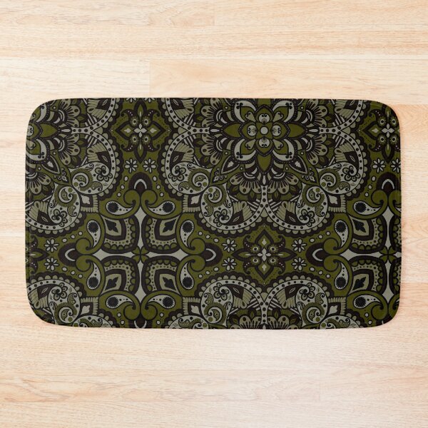 Item preview, Floral Mandala Repeat Pattern - Dark Army Green designed and sold by SemDesigns1.