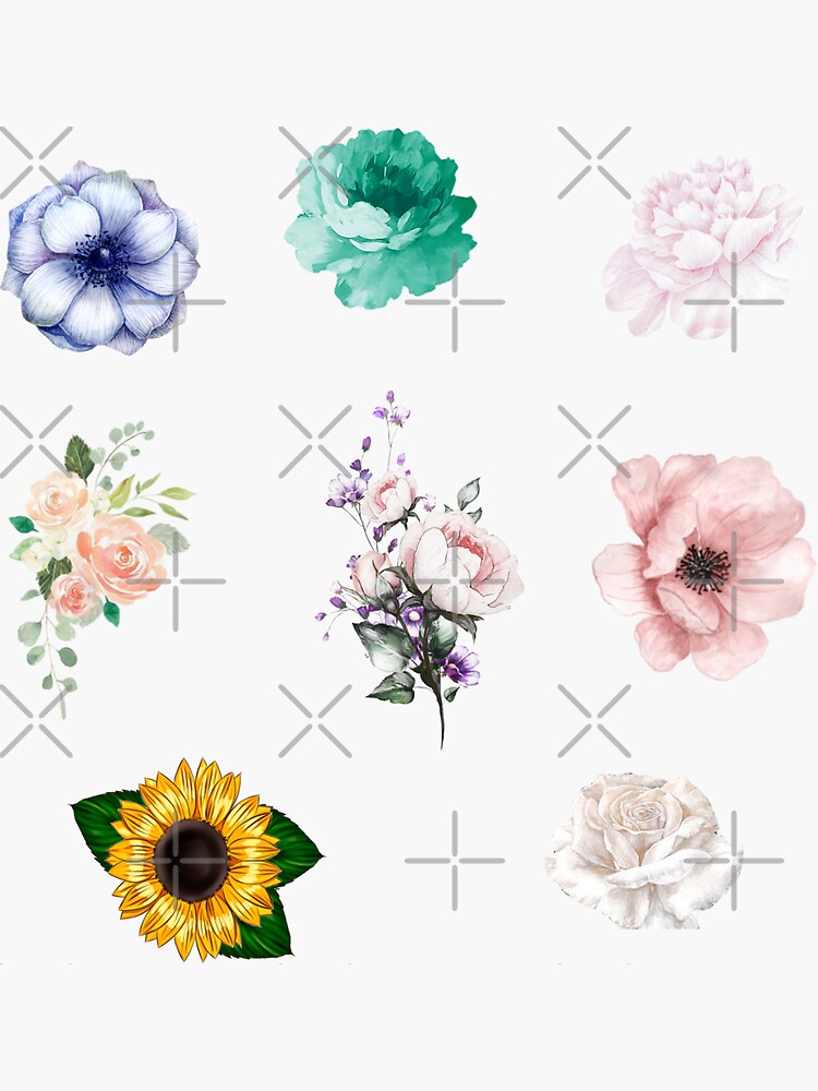 Wildflower Creations Colored Bouquet Sticker for Sale by