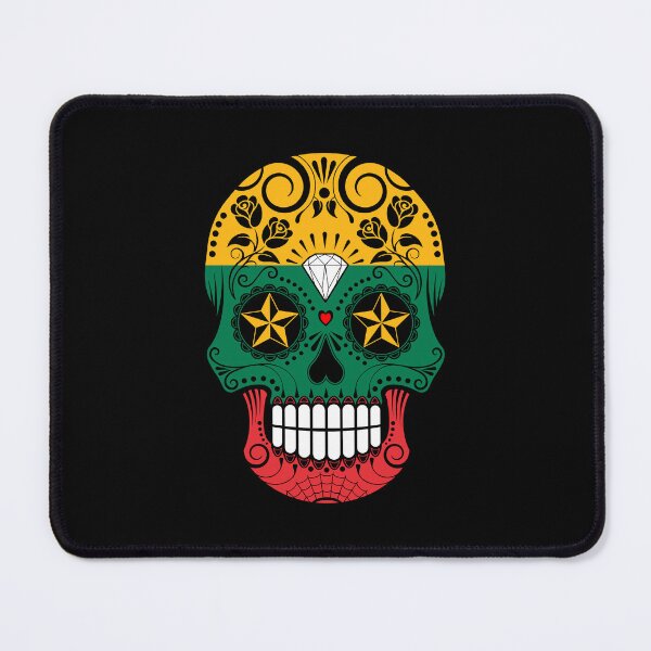Item preview, Sugar Skull with Roses and Flag of Lithuania designed and sold by JeffBartels.