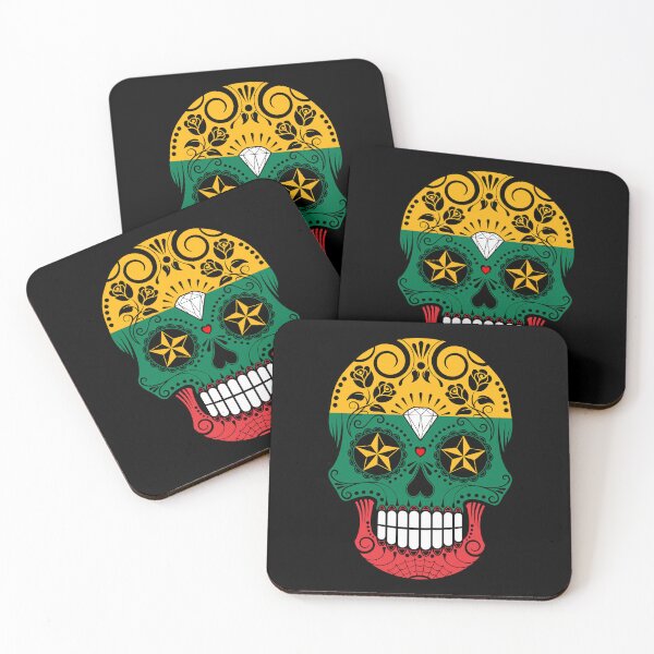Item preview, Sugar Skull with Roses and Flag of Lithuania designed and sold by JeffBartels.