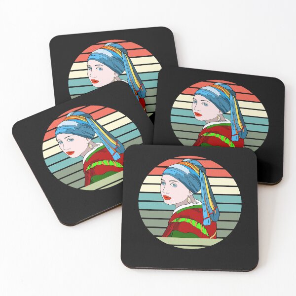Item preview, girl with a pearl earing - retro sunset girl designed and sold by JaMatt1983.