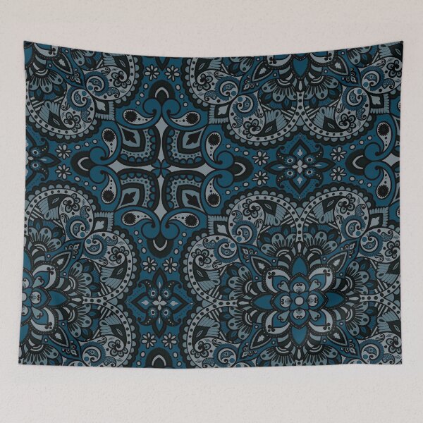Item preview, Floral Mandala Repeat Pattern - Dark blue designed and sold by SemDesigns1.