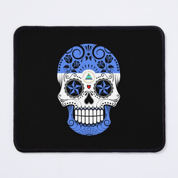 Item preview, Sugar Skull with Roses and Flag of Nicaragua designed and sold by JeffBartels.