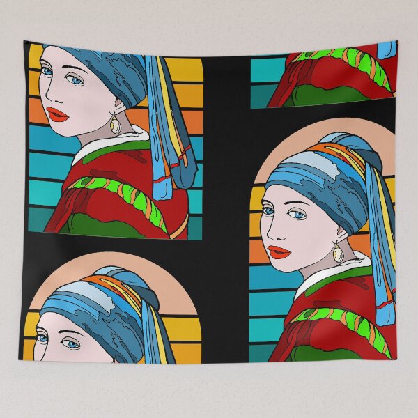 Item preview, girl with a pearl earing - retro sunset girl designed and sold by JaMatt1983.