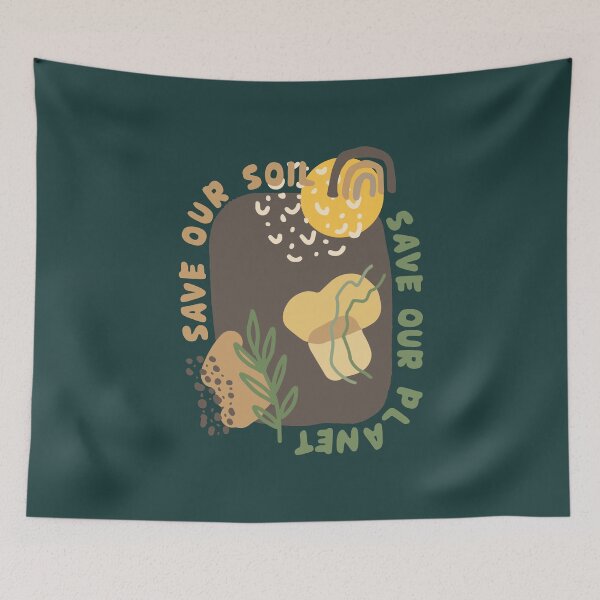Item preview, Minimalist Abstract SAVE OUR SOIL SAVE OUR PLANET Earthy Tones, Save the Soil Save the Earth eco-friendly design for nature lover, Save Soil Movement, Green Planet, Earth Day designed and sold by zenturtlemerch.