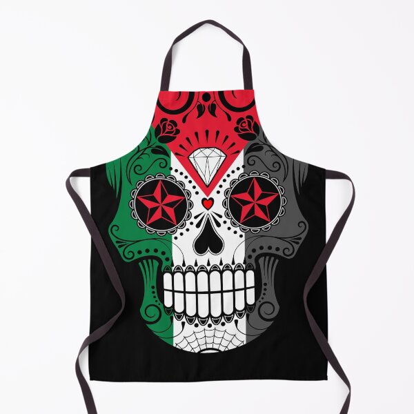 Item preview, Sugar Skull with Roses and Flag of Palestine designed and sold by JeffBartels.