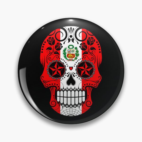 Item preview, Sugar Skull with Roses and Flag of Peru designed and sold by JeffBartels.