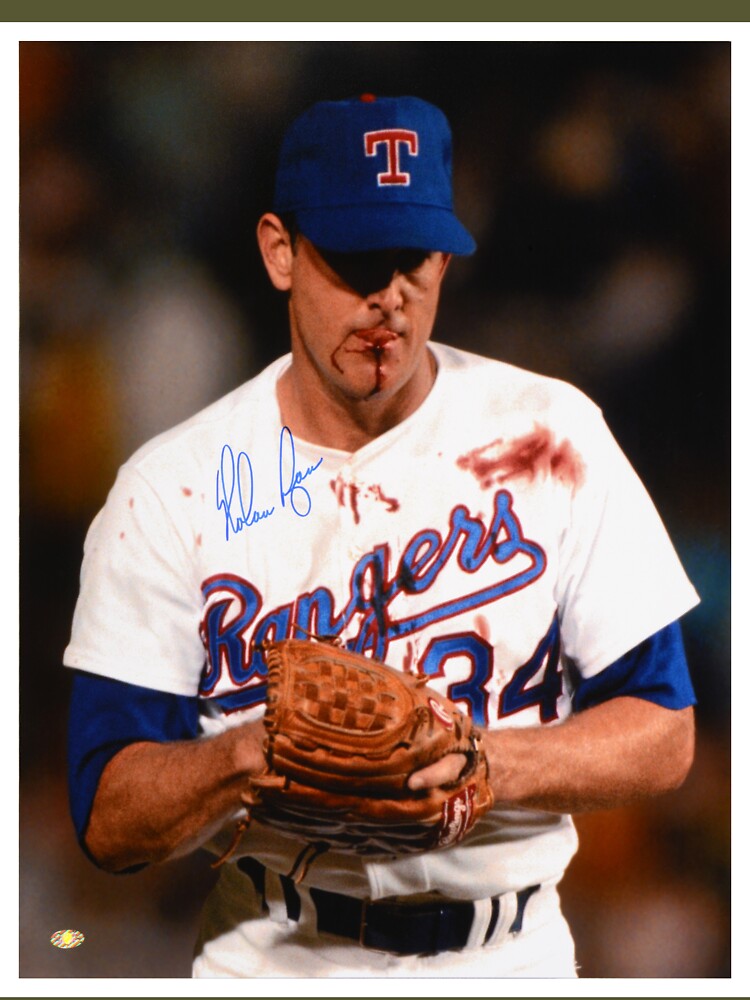 Nolan Ryan Bloody Fight Baseball Texas T-Shirt (as1