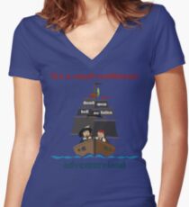 it's a small caribbean Women's Fitted V-Neck T-Shirt