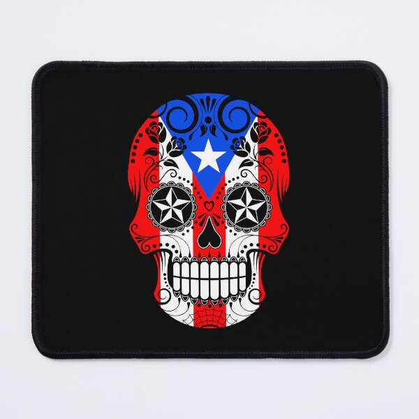 Item preview, Sugar Skull with Roses and Flag of Puerto Rico designed and sold by JeffBartels.
