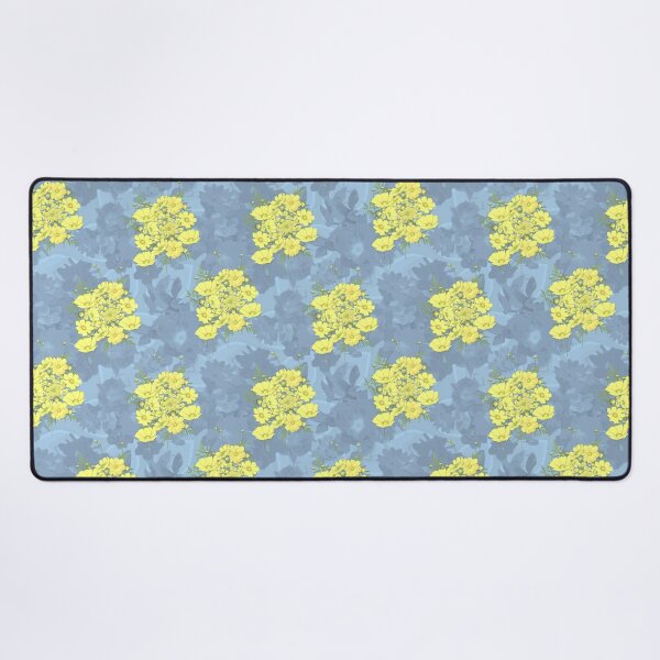 Item preview, Yellow Cosmos Flowers Nosegay on Blue Half-Drop Repeat 5748 designed and sold by Art in My Loft.
