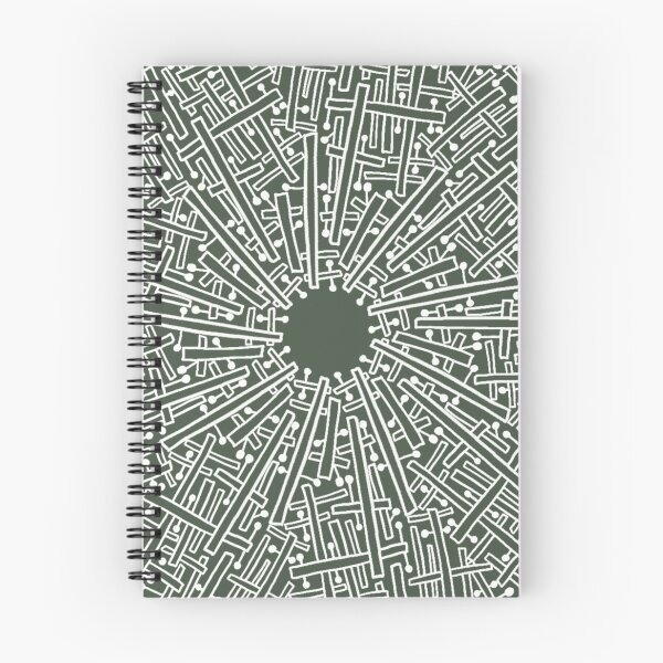 Item preview, Industrial Circle - white with olive background designed and sold by karousel.