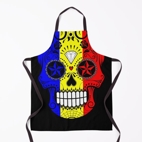 Item preview, Sugar Skull with Roses and Flag of Romania designed and sold by JeffBartels.