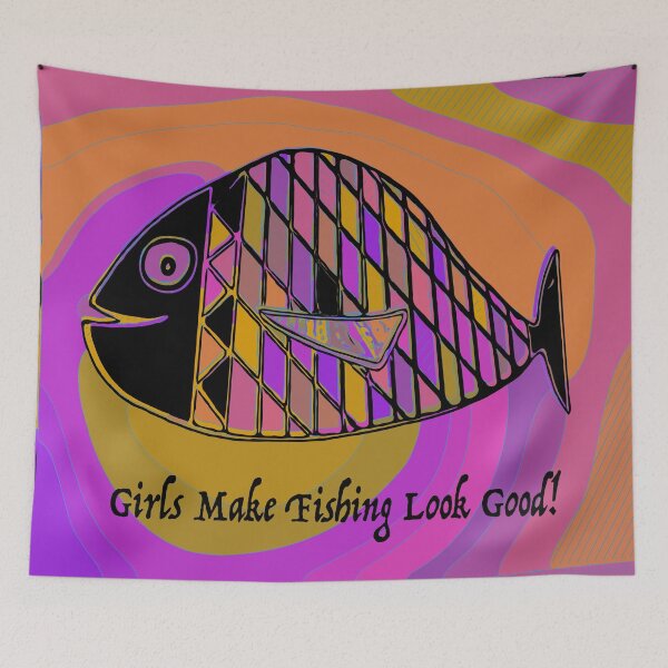 Item preview, Rainbow Tropical Girls Fishing Design designed and sold by NC NatureVisions.